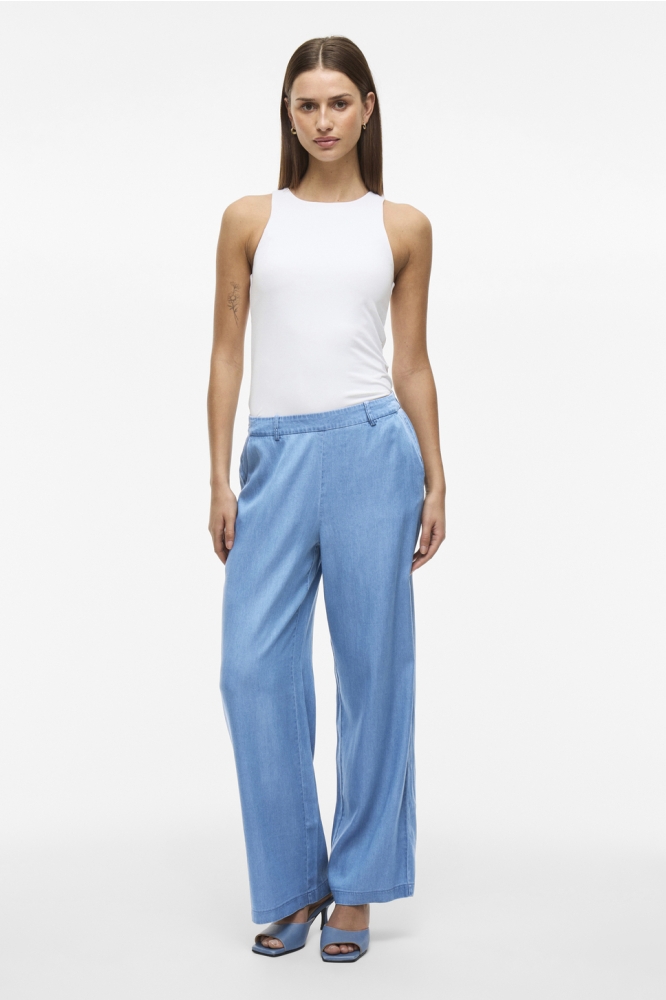 VIBISTA HW WIDE PANTS - NOOS 14107056 MEDIUM BLUE DENIM